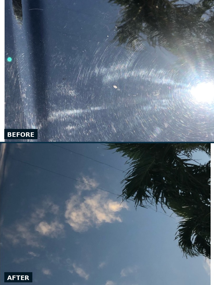Paint correction and ceramic coating on a car in the Florida Keys