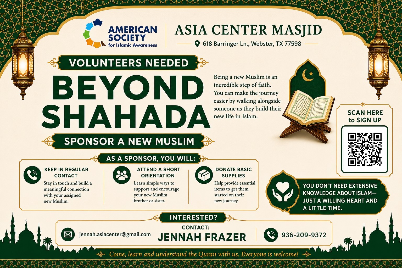 ASIA Center Beyond Shahada announcement