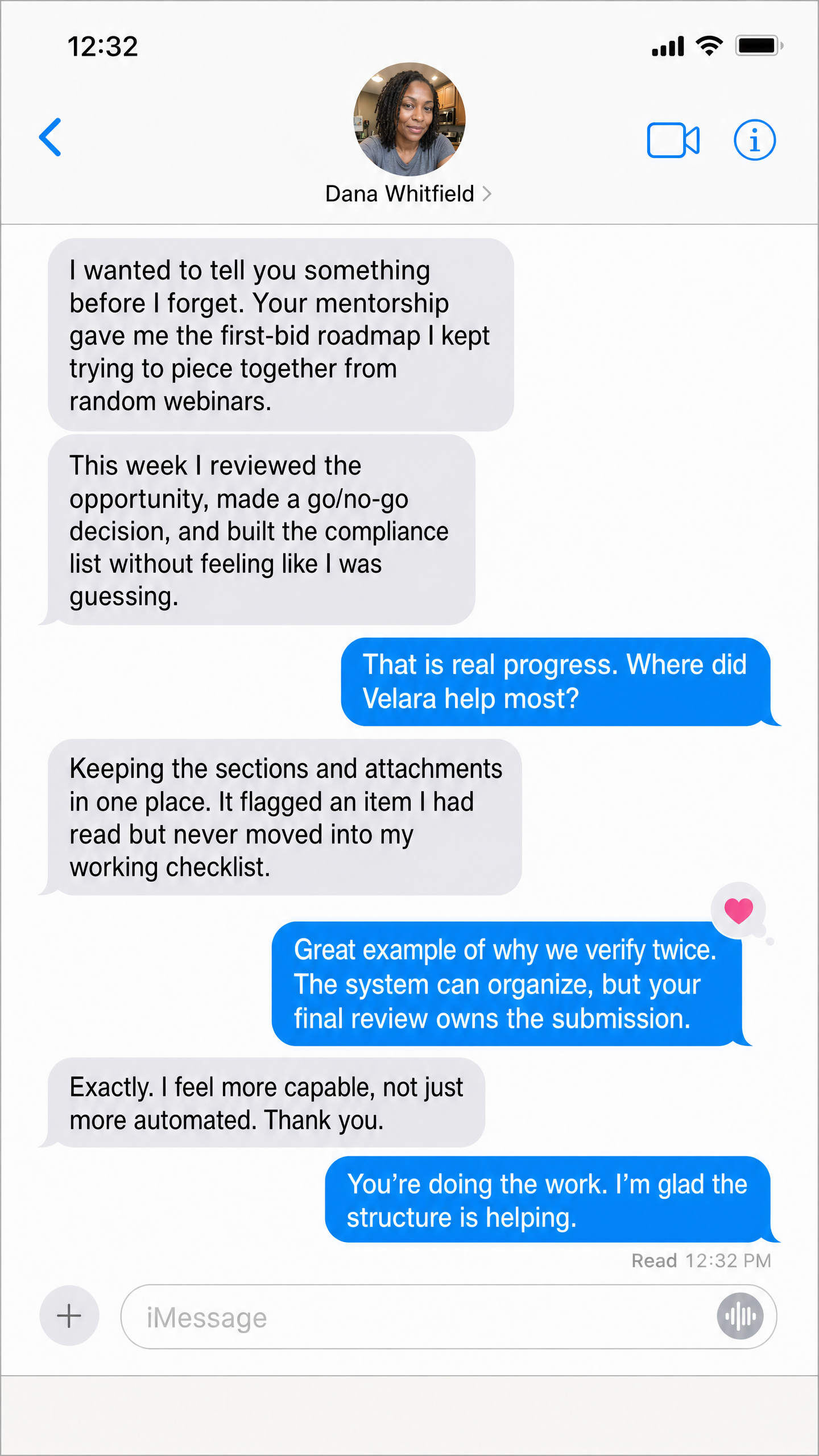 Velara member conversation screenshot