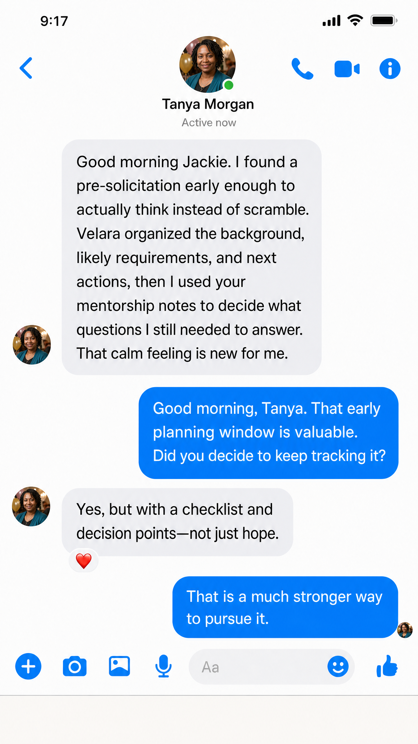 Velara member conversation screenshot
