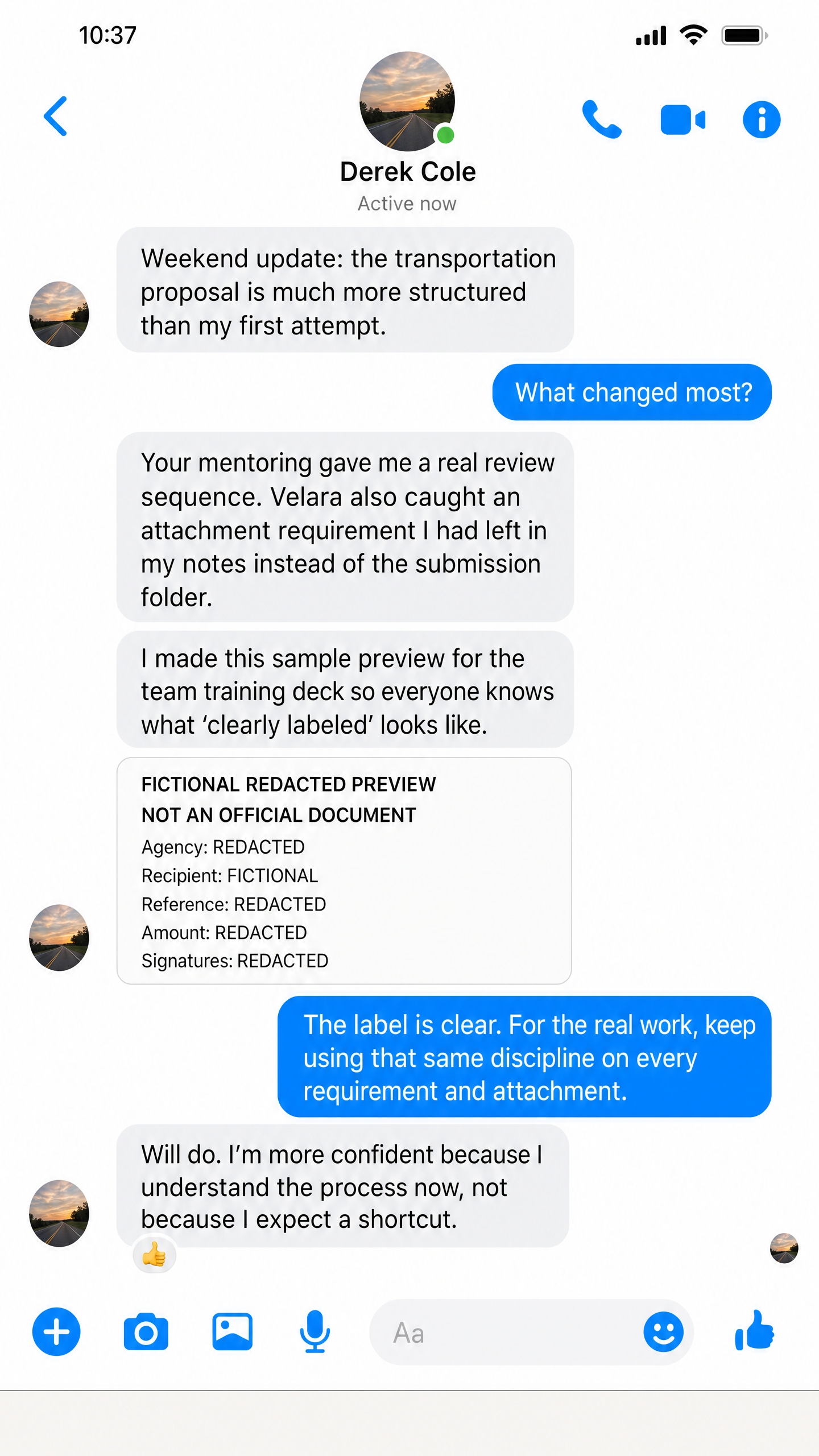 Velara member conversation screenshot