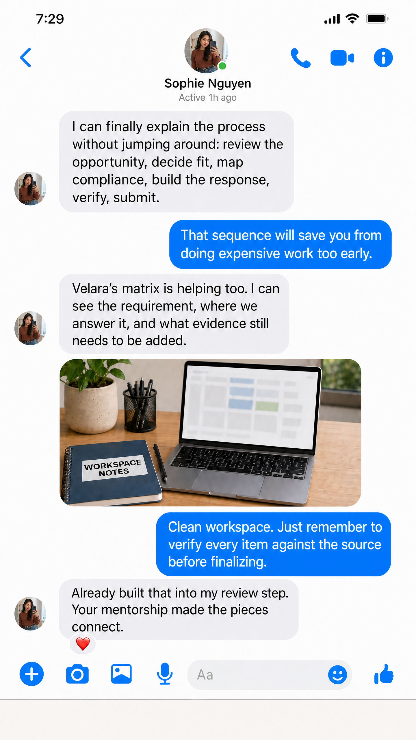 Velara member conversation screenshot