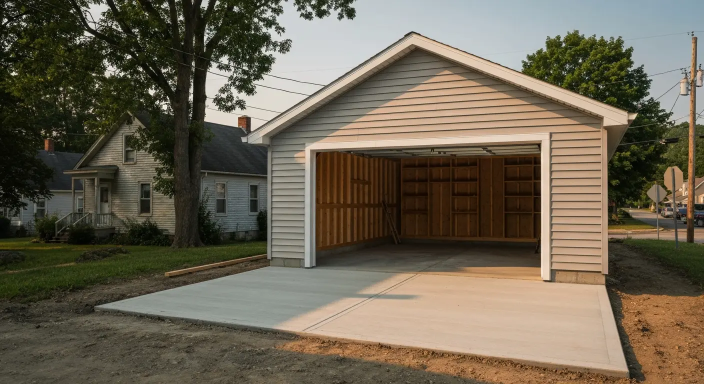 Single car garage construction in Ashland KY