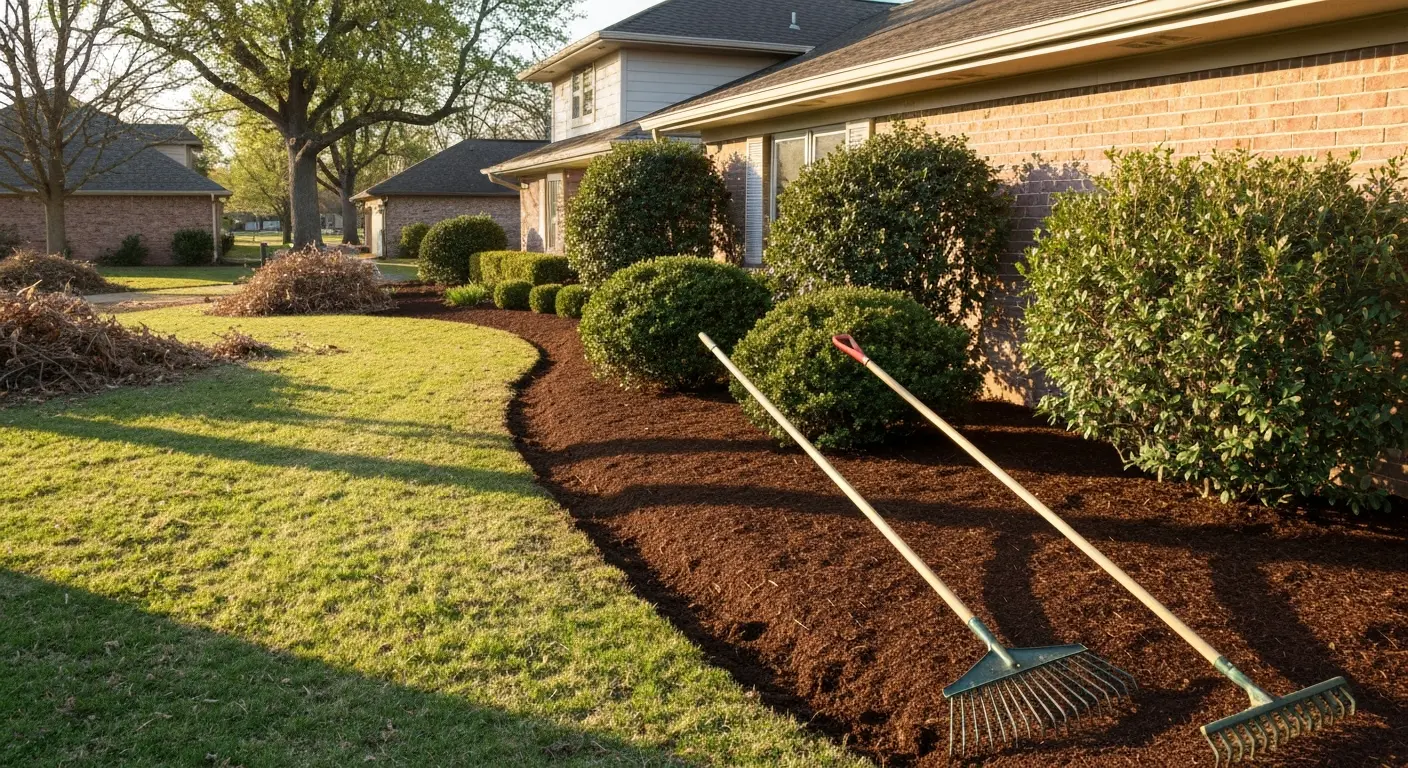 Mulch installation and seasonal cleanup