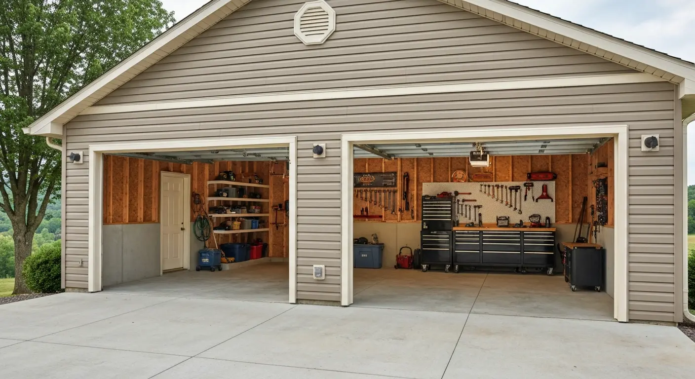 Two-car attached garage in Ashland Kentucky