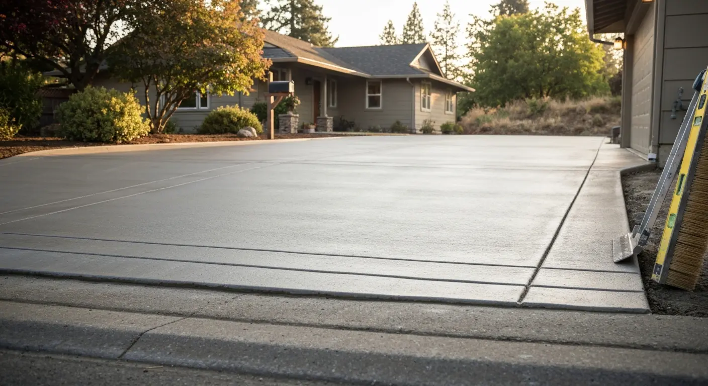 Concrete driveway installation