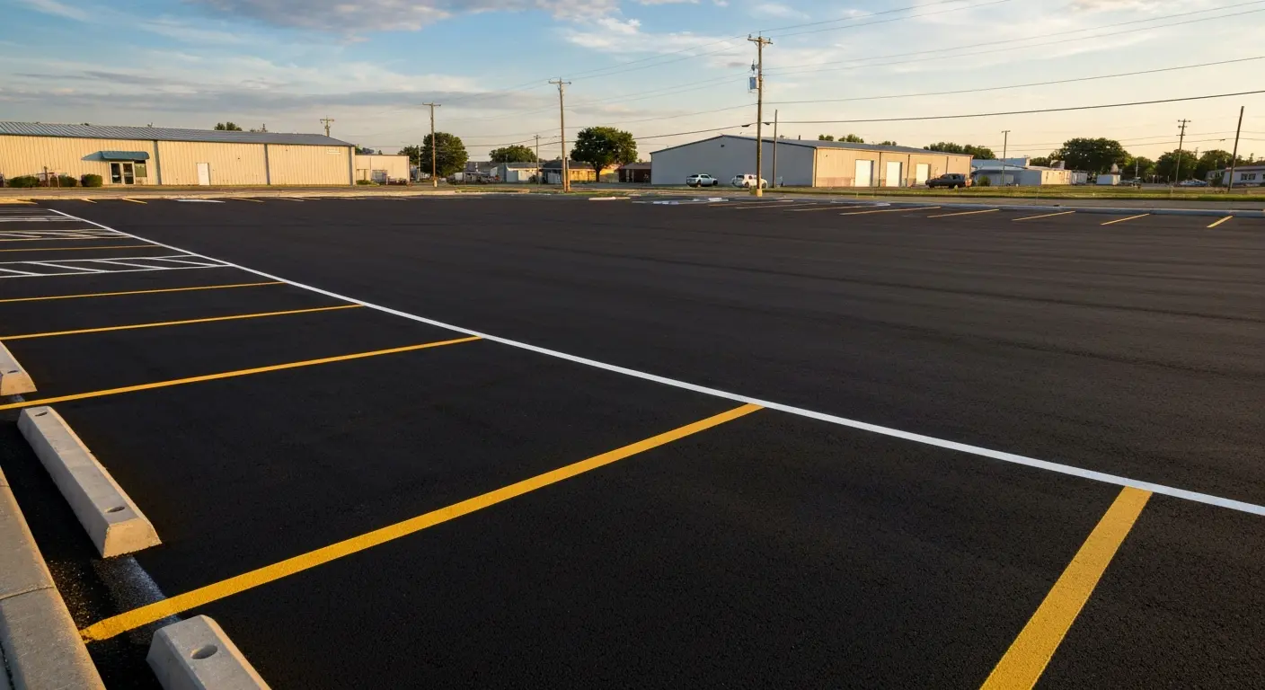 Commercial parking lot asphalt paving