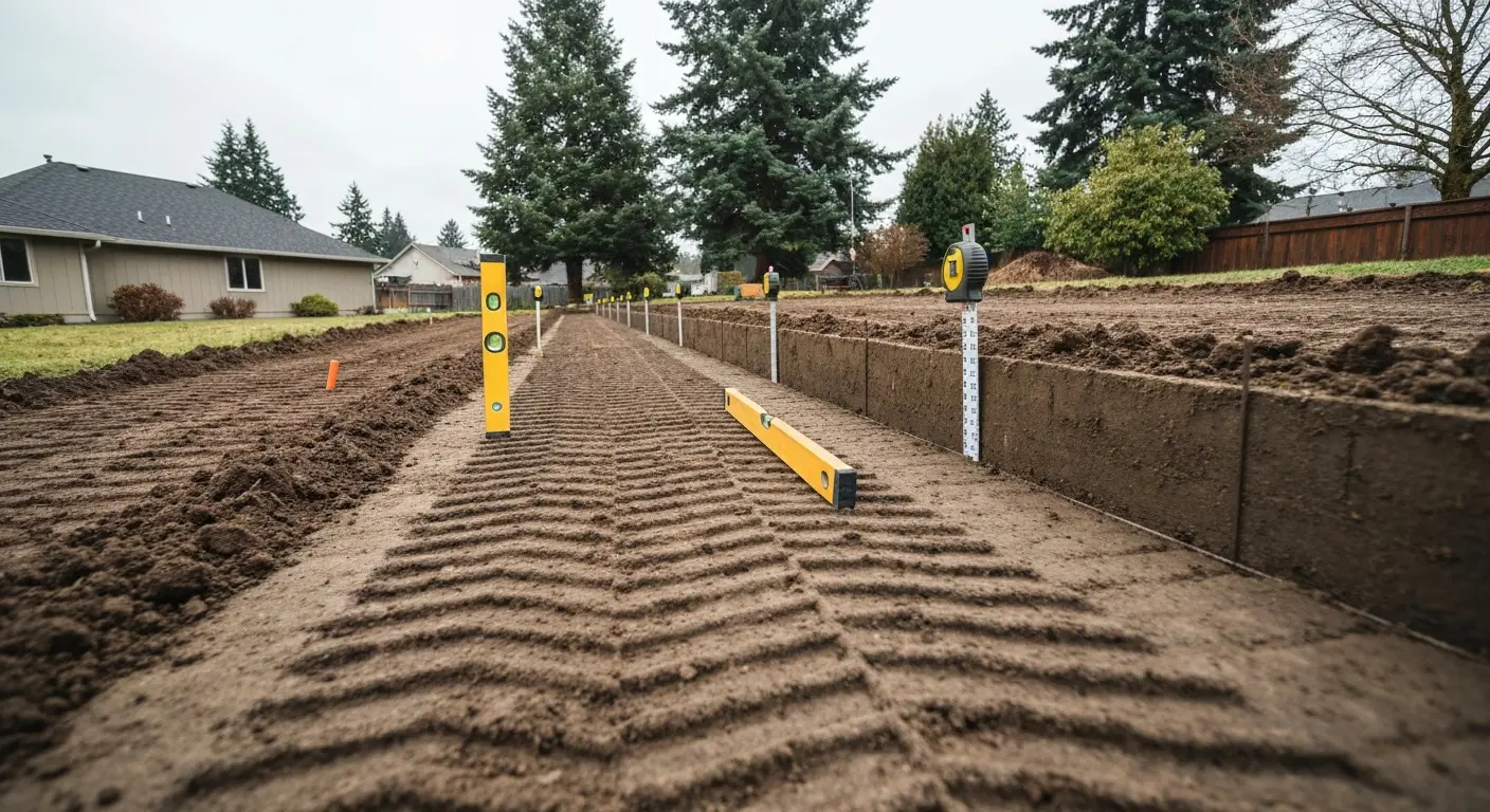 Driveway site preparation and foundation