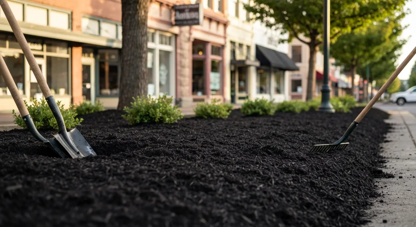 Commercial mulch application