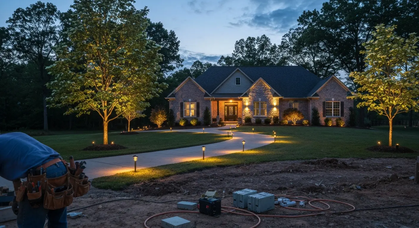 Landscape lighting in Grayson
