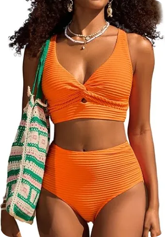 Herseas Women's Textured Bikini Set