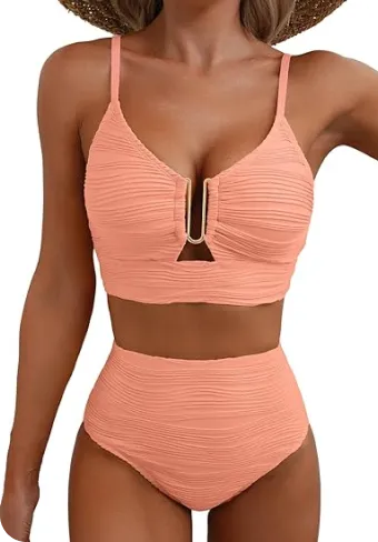 Herseas 2 Piece Bikini Set U-Wire Cutout