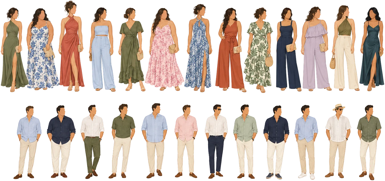 Ideas de outfits para invitados