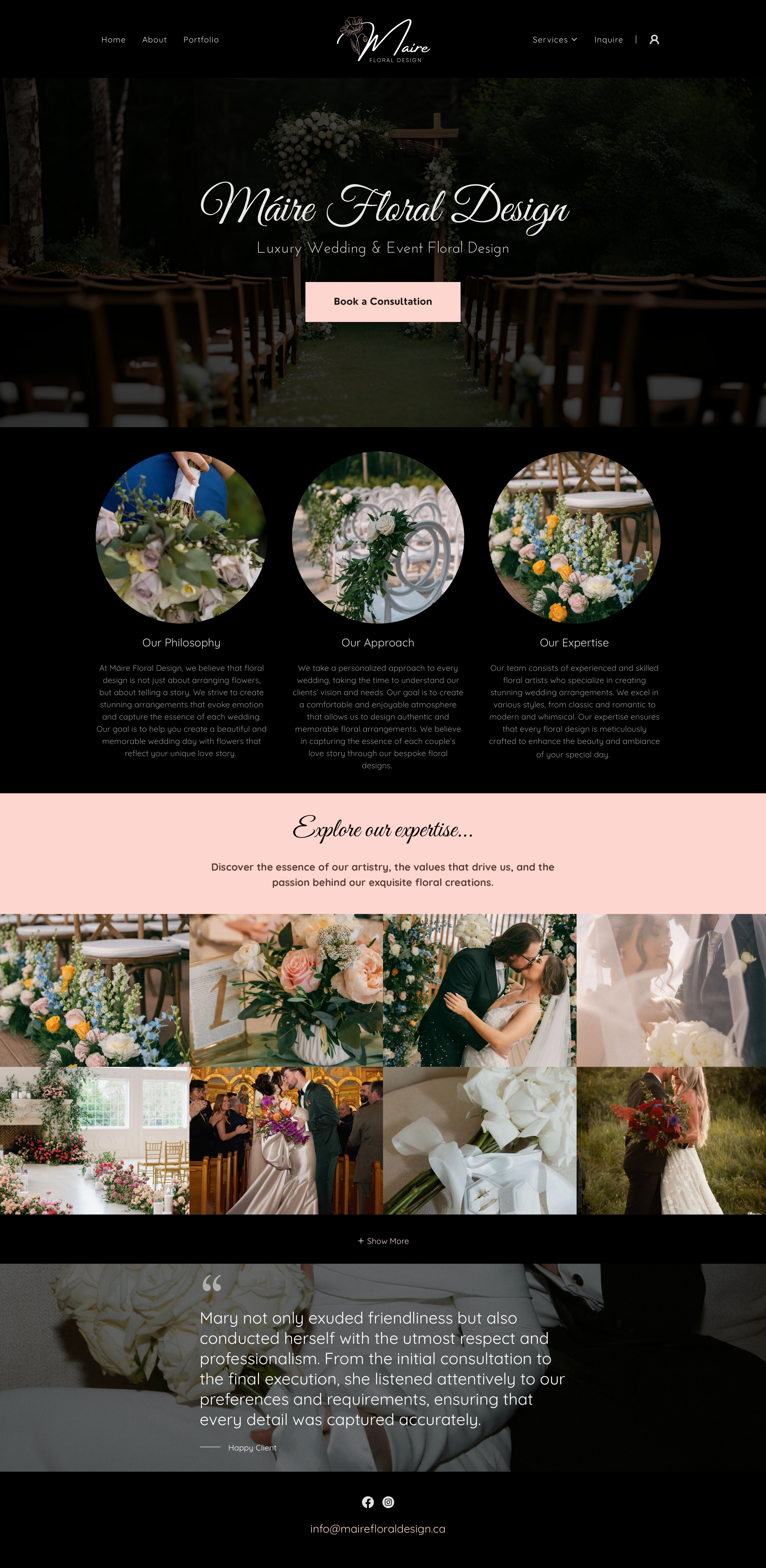Maire Floral Design website