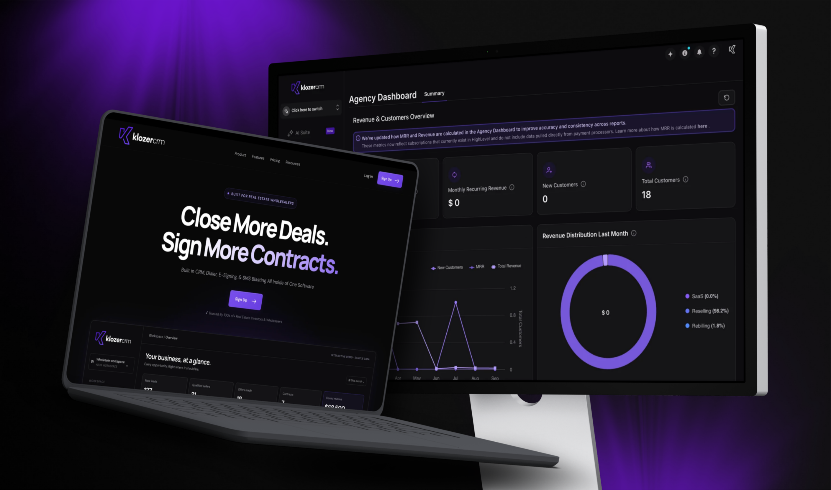KlozerCRM project mockup