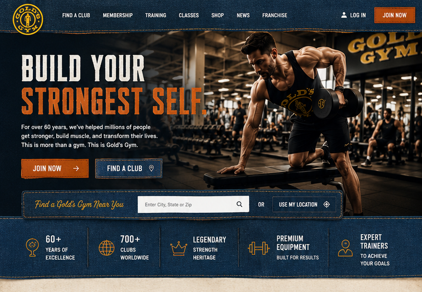 Gold gym, Websites