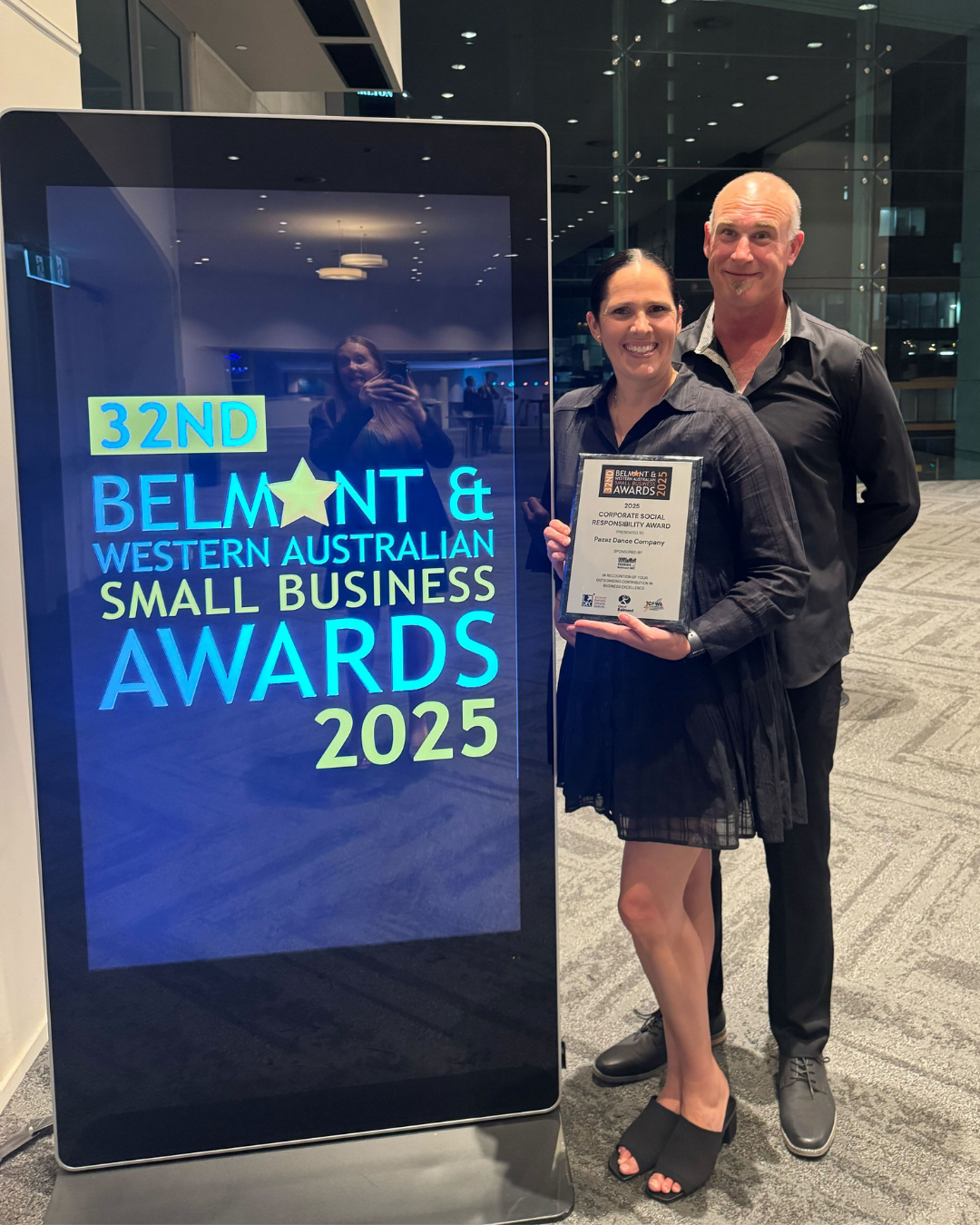 Miss Jen and her team from Pazaz Dance Company at the Western Australian Business Awards, representing our award-winning dance community in Belmont and Baldivis. Explore diverse dance programs today!