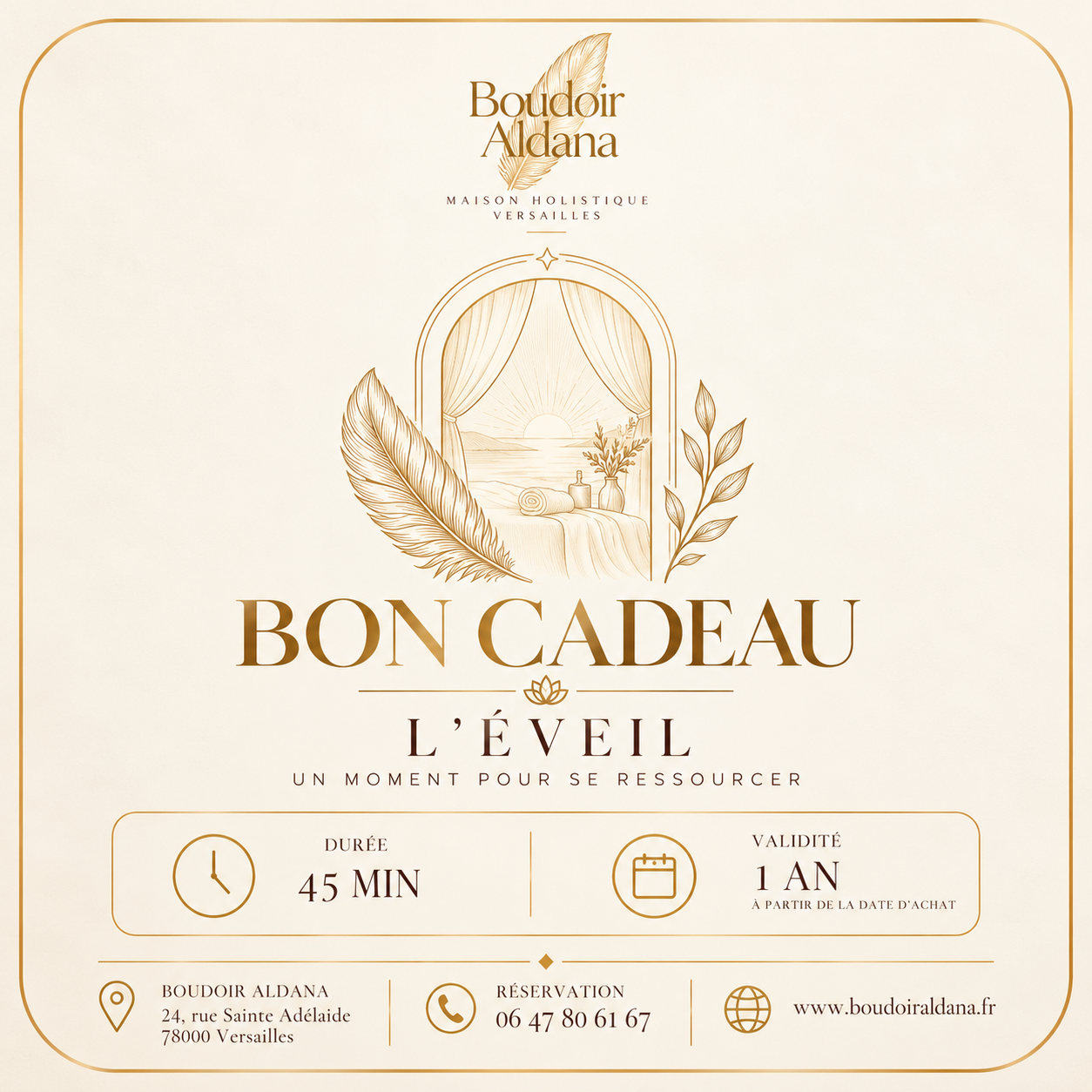 Bon cadeau L'Éveil — 45 min, 140 €