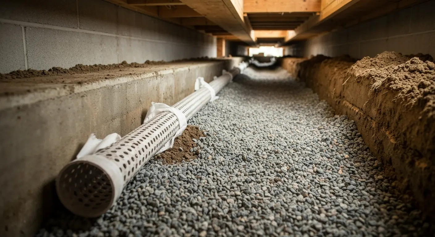 French drain installation
