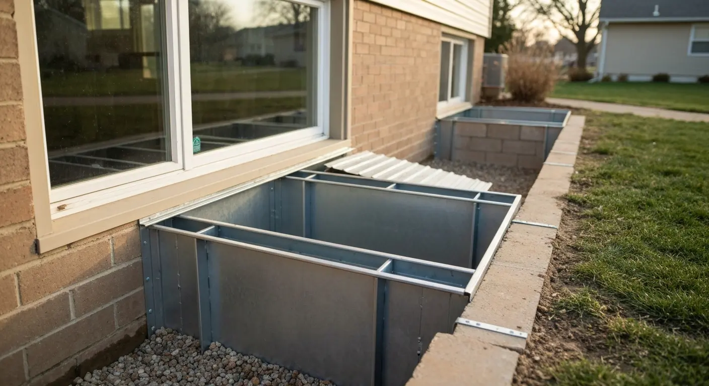 Window well installation in basement