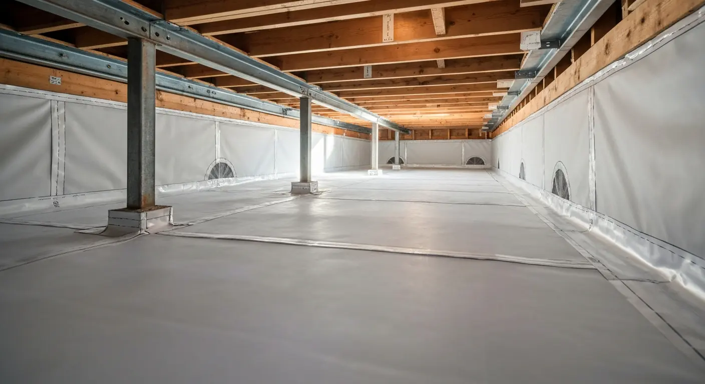 Clean encapsulated crawlspace