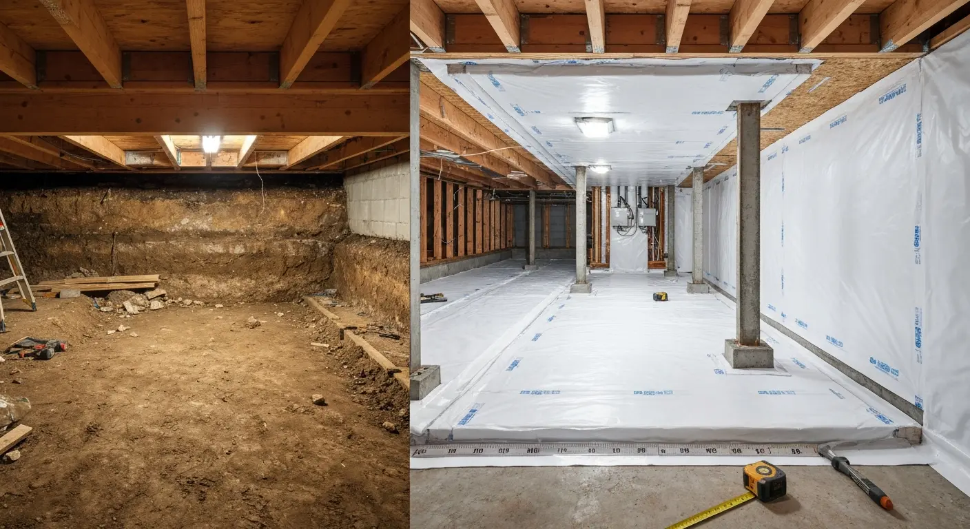 Crawlspace cleanup and encapsulation