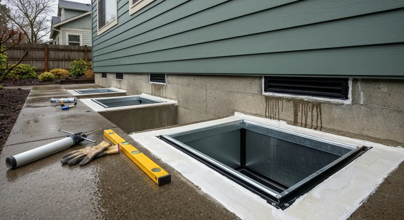 Window well installation and protection