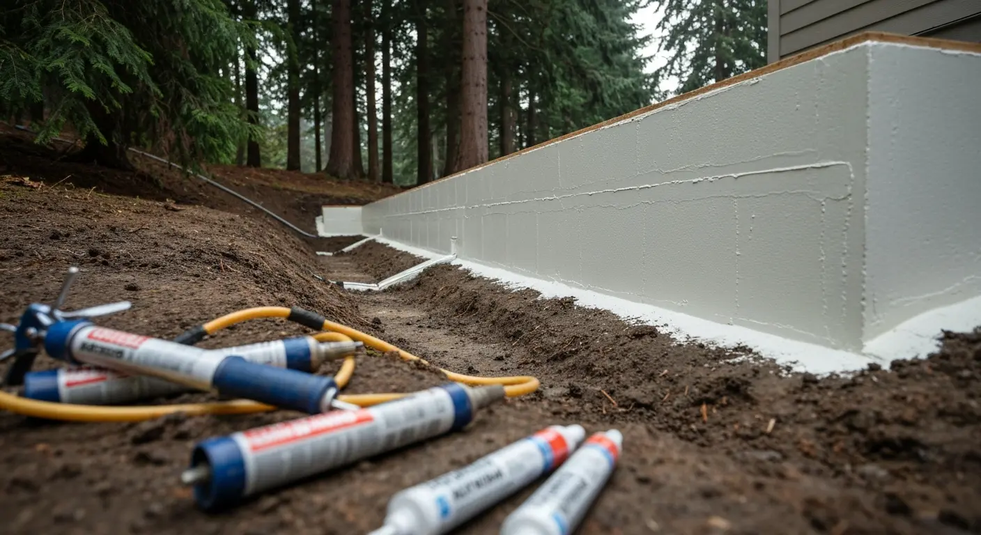 Foundation waterproofing work