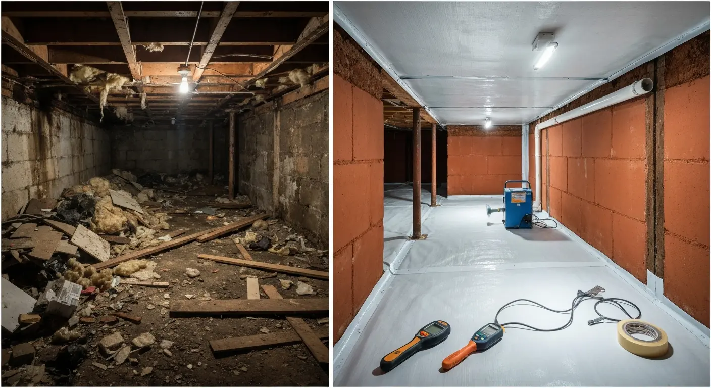 Crawlspace cleanup and encapsulation