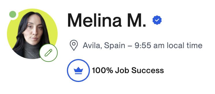 Upwork profile — 100% Job Success