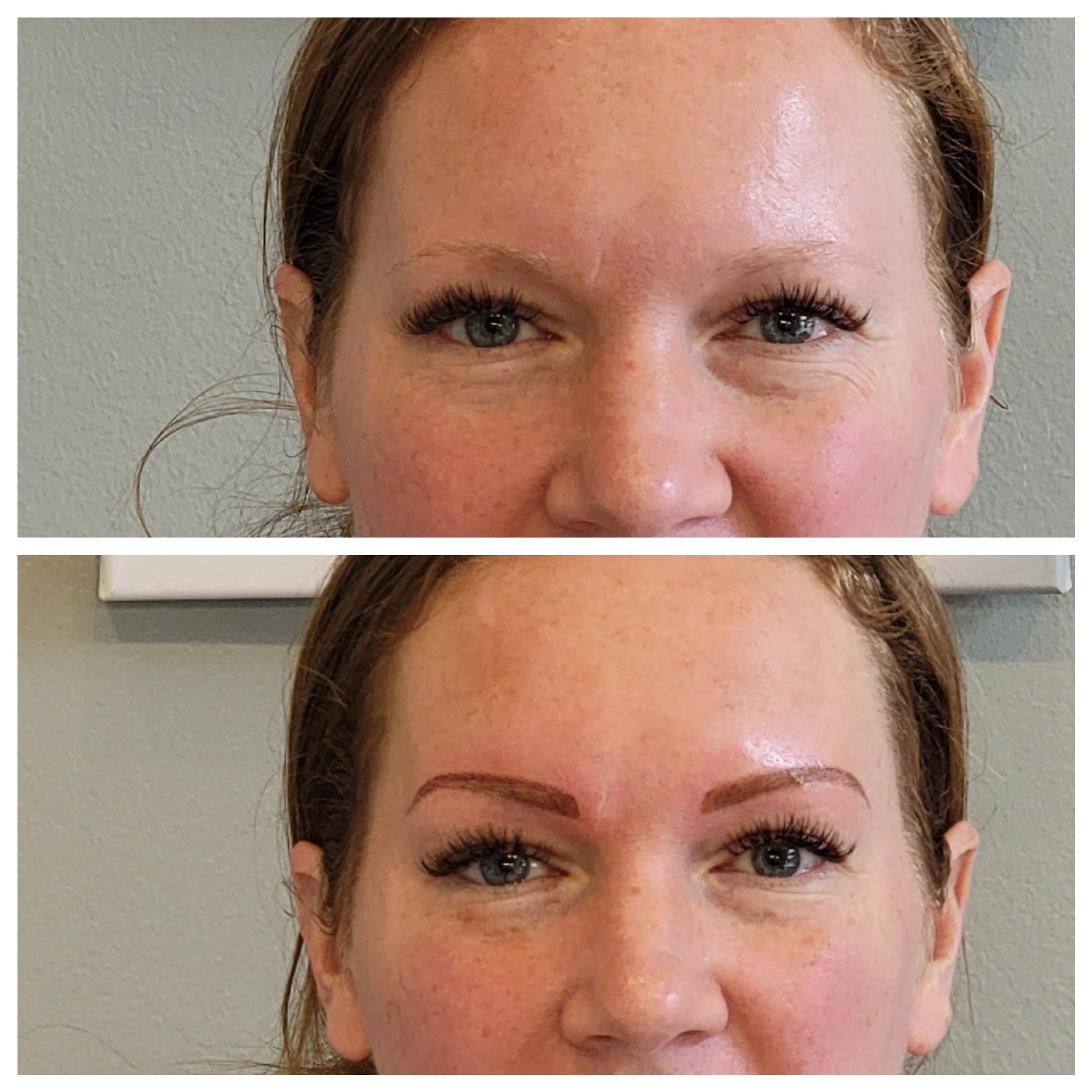 Combination Brow permanent makeup result at EyEnvy Beauty Studio in Londonderry NH
