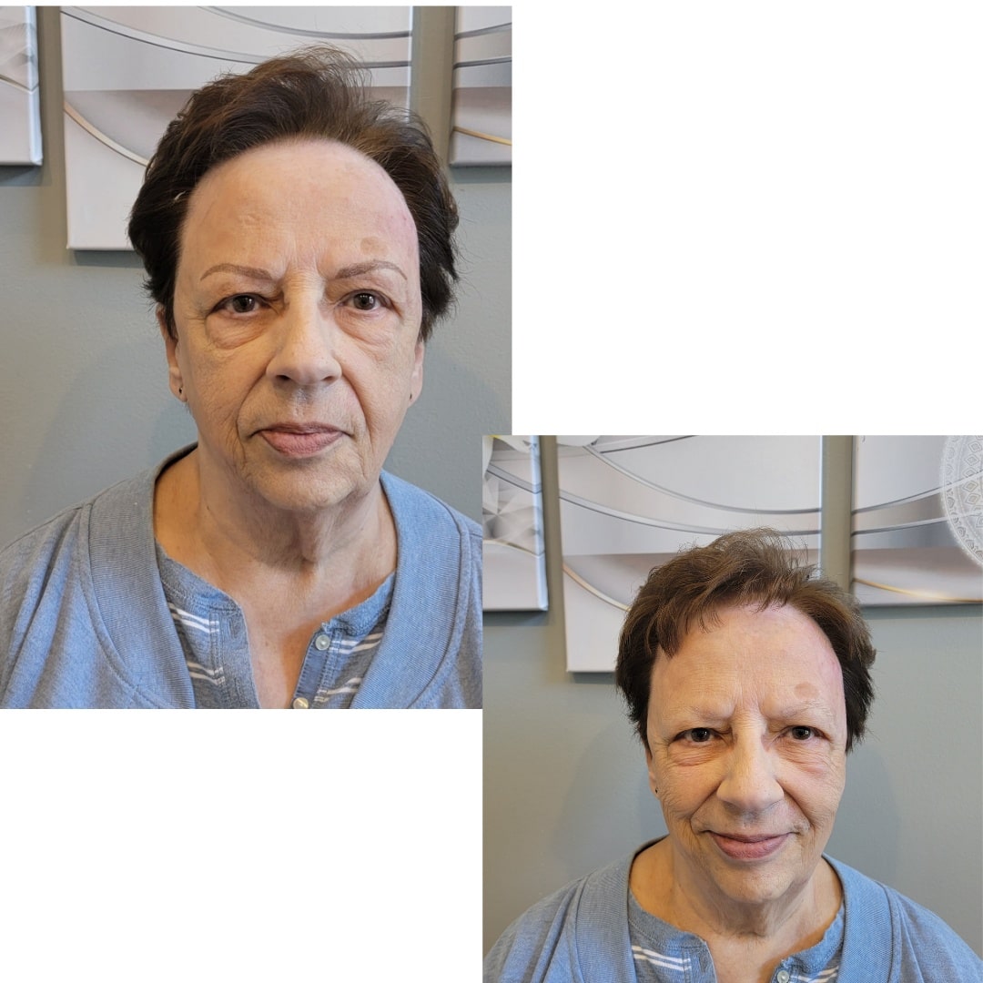 Mature permanent eyebrow result by EyEnvy
