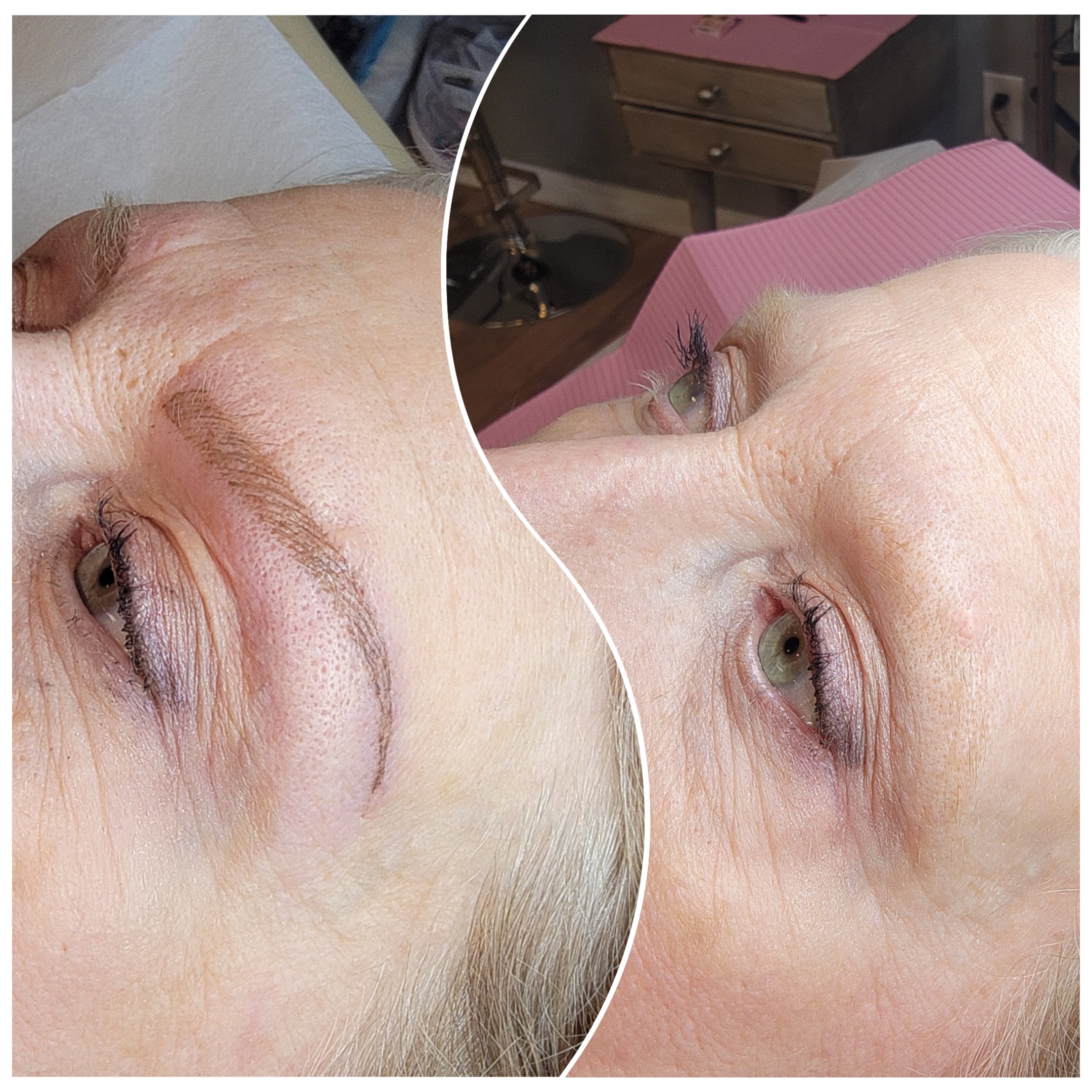Permanent brow result for thinning eyebrows