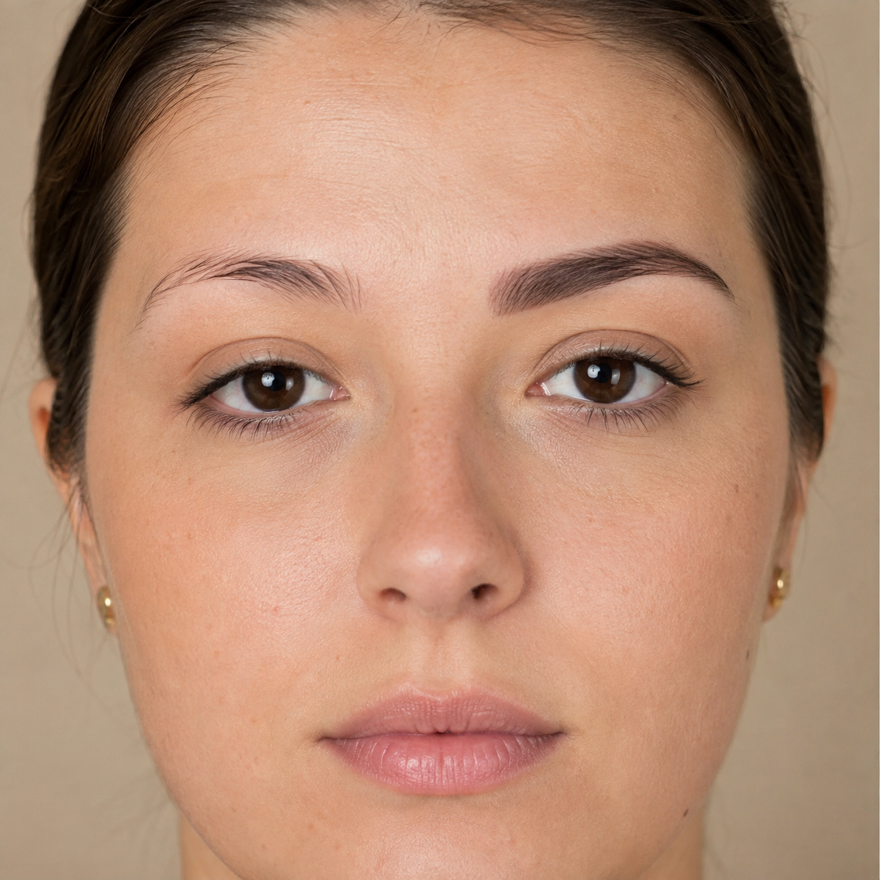 Uneven eyebrow definition that may benefit from Combination Brows