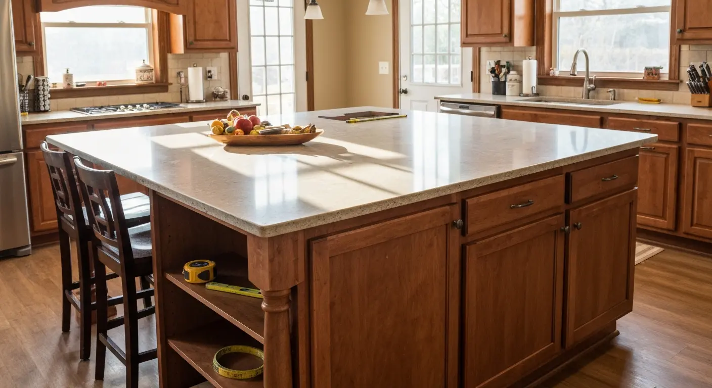 Custom kitchen island installation