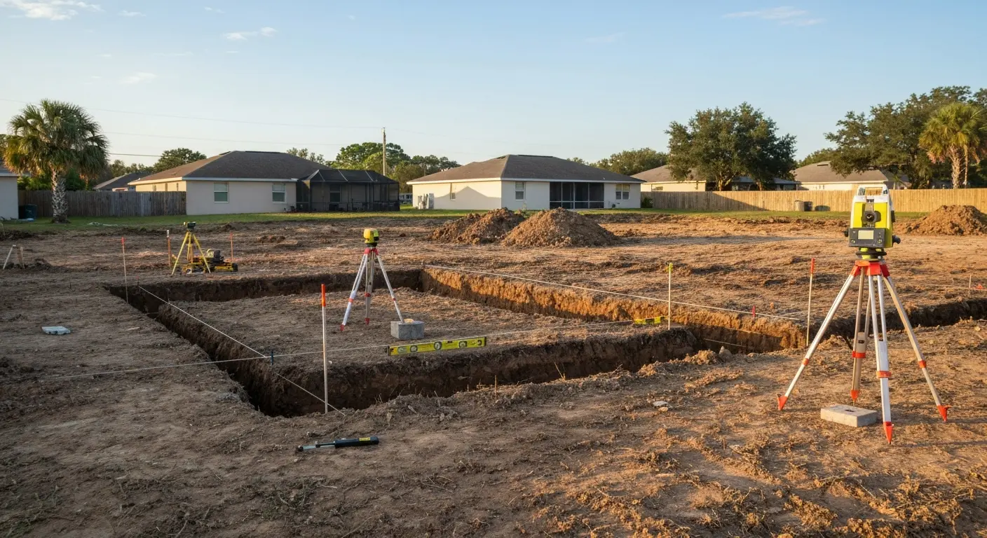 Lot preparation and foundation work
