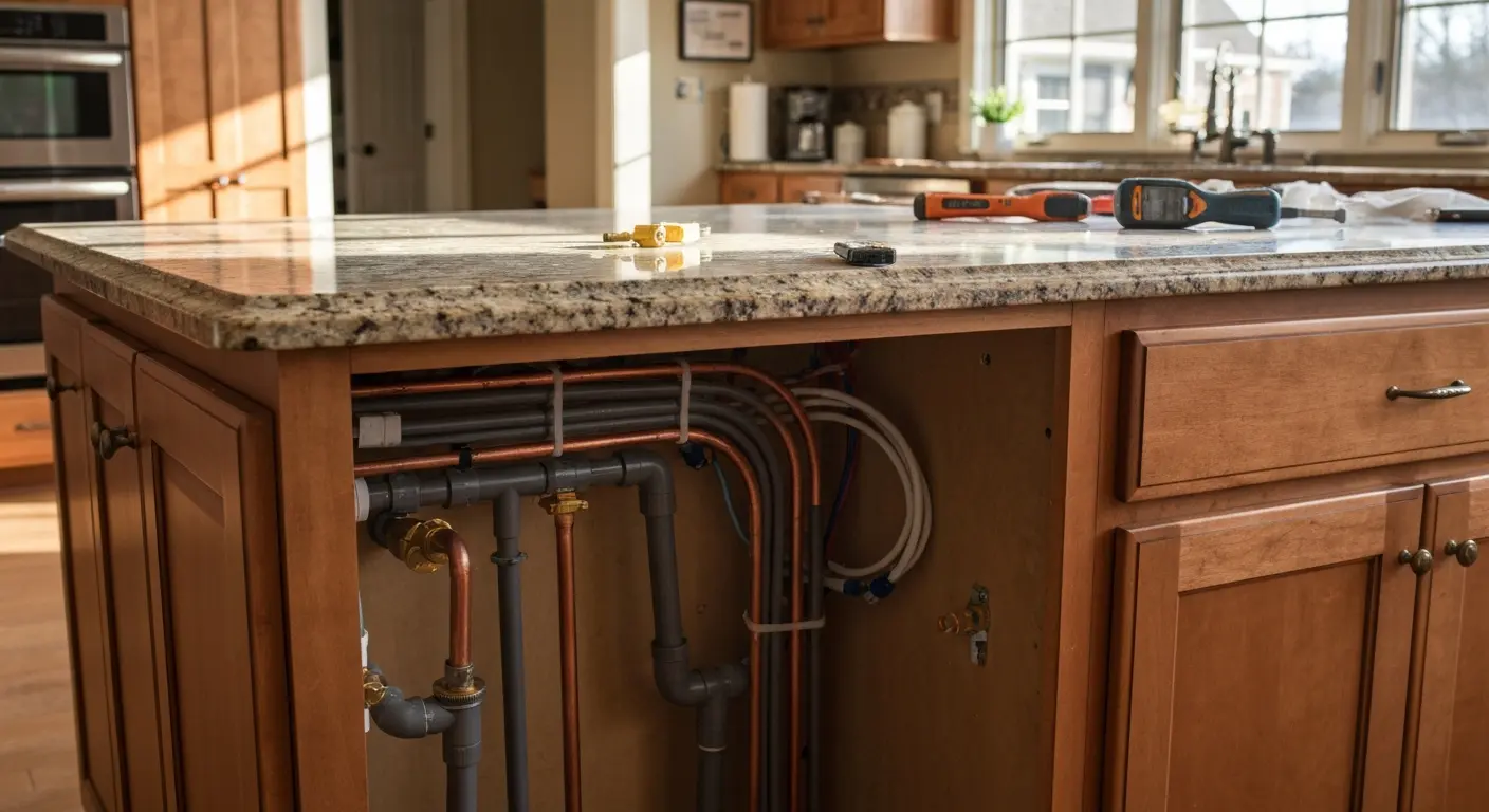 Island electrical and plumbing work