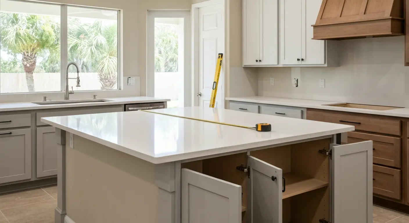 Kitchen remodel with custom cabinets and countertops
