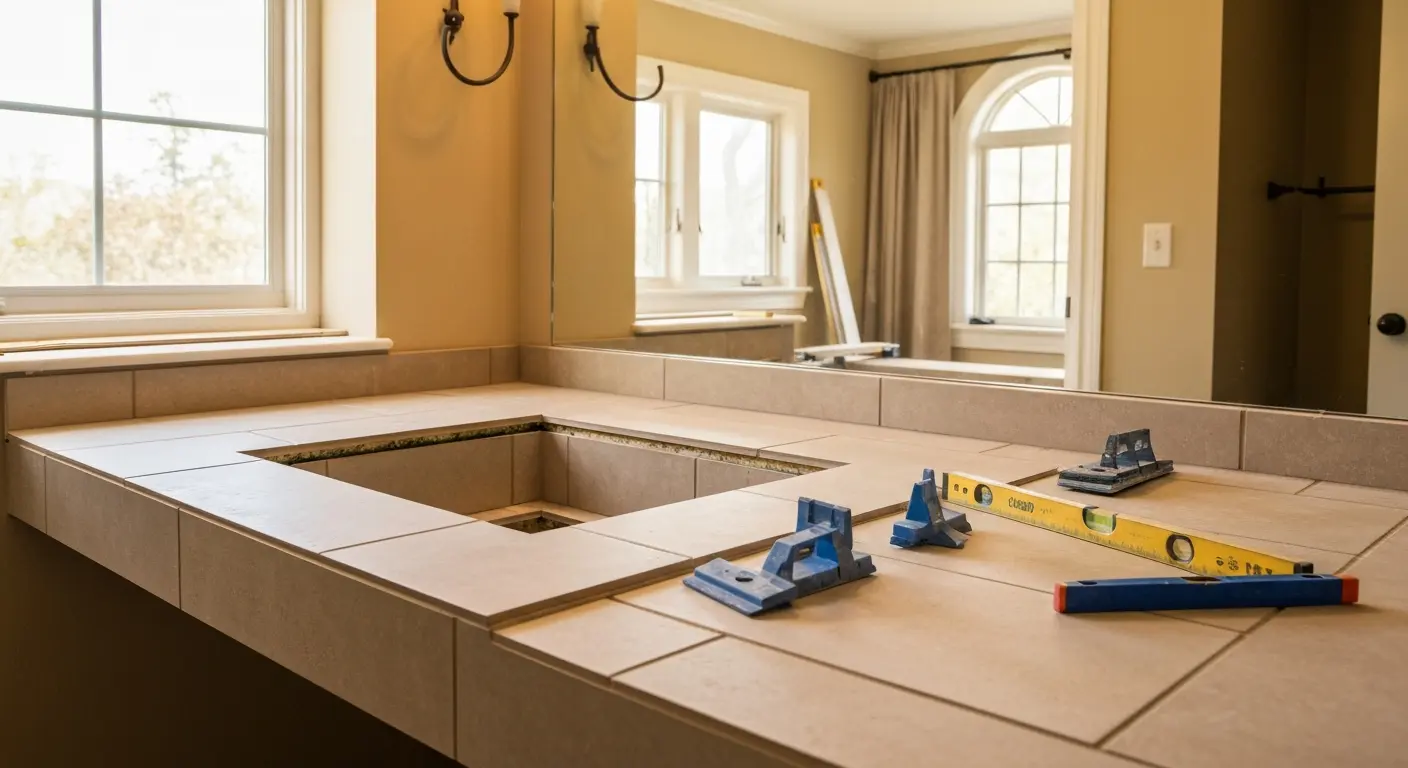 Custom countertop and vanity integration