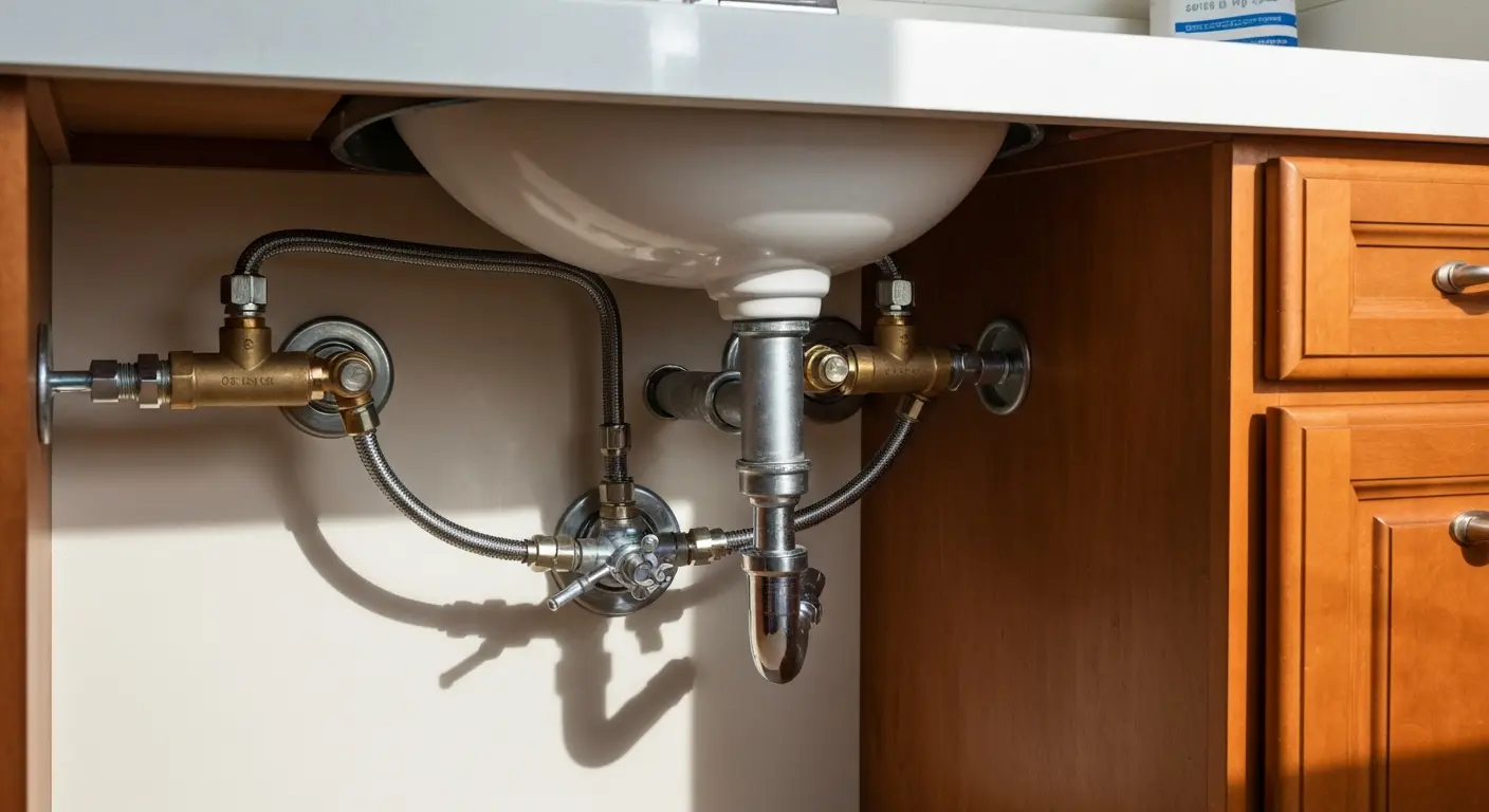 Plumbing connection under vanity