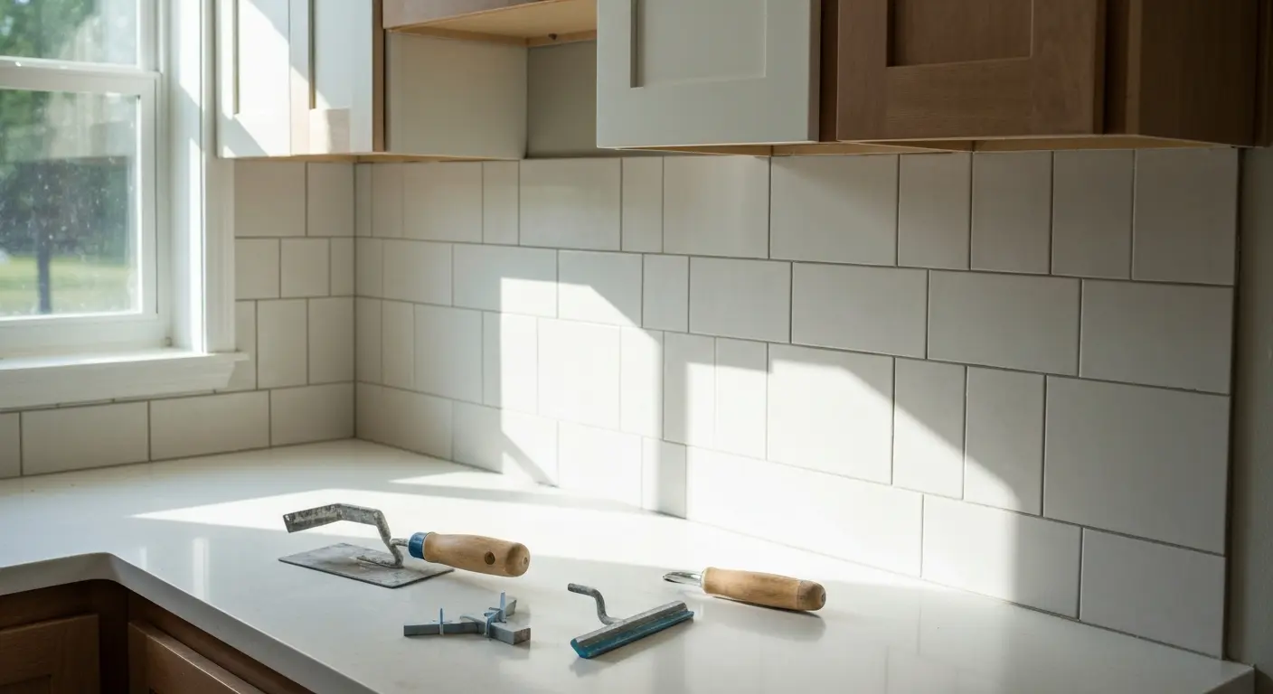 Kitchen backsplash tile installation