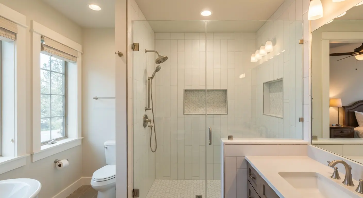 Bathroom renovation with tile work