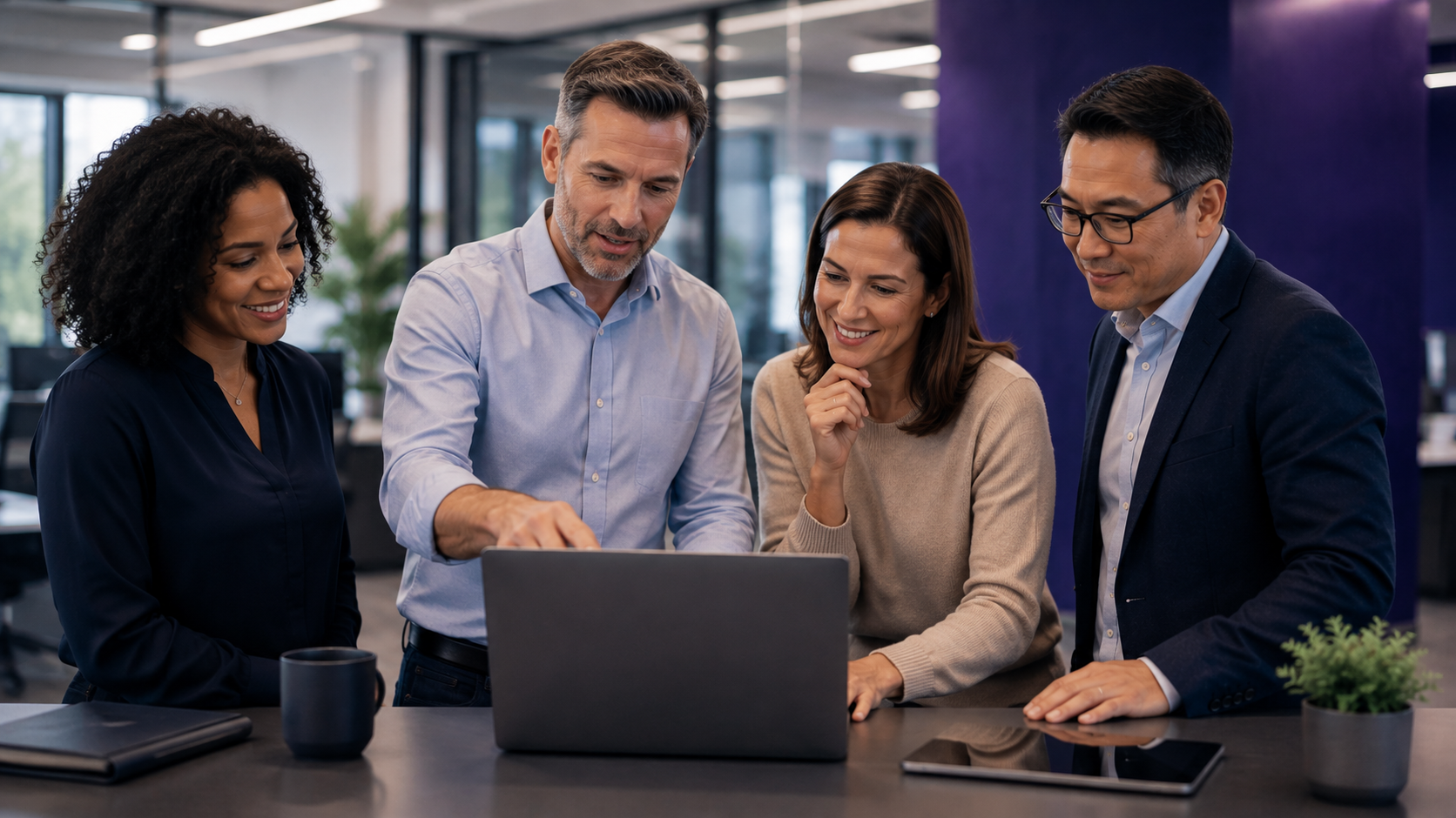 Office team being onboarded to a secure credential management tool by an IT specialist