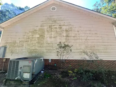 Before and after pressure washing