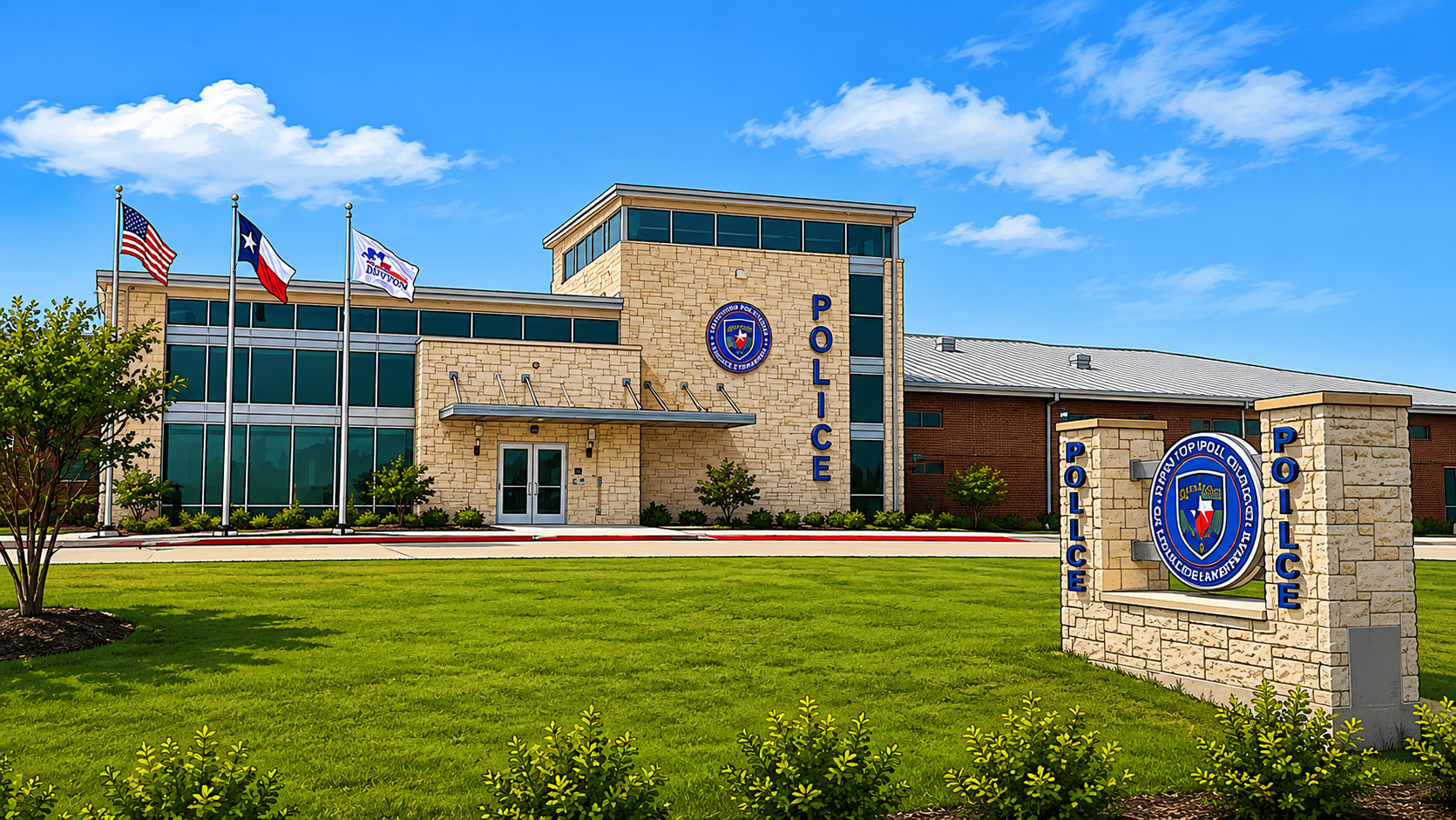 The Denton Police Department building on East Hickory Street, which houses the city jail