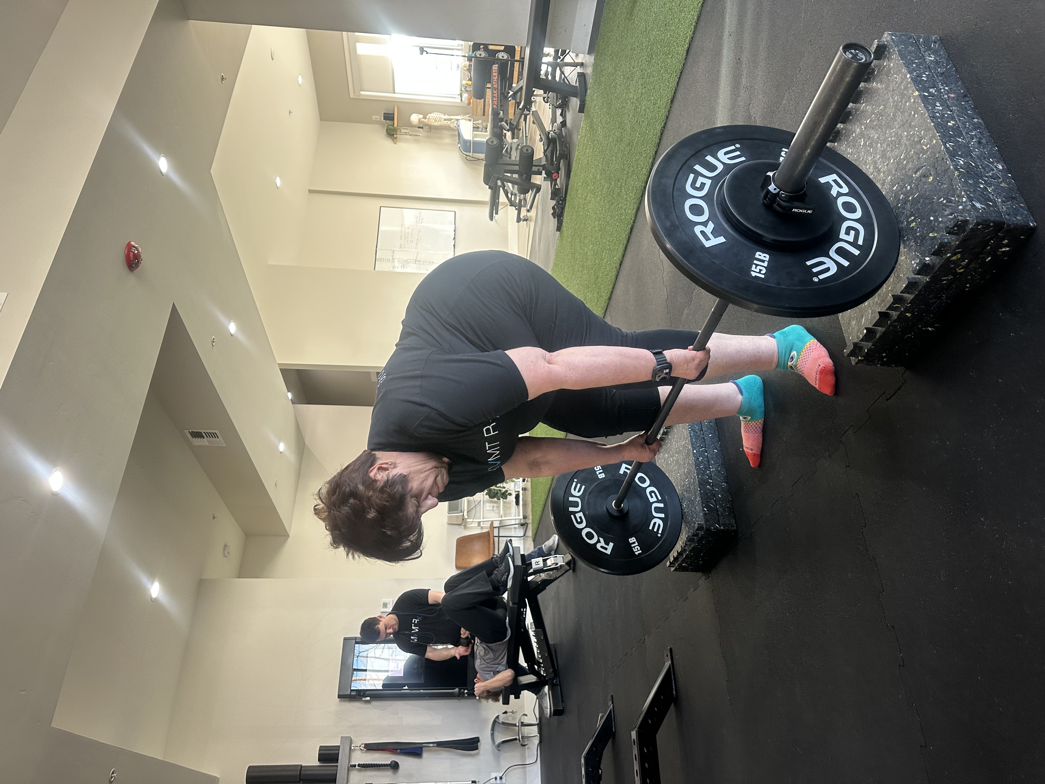 Patient Jacquie working on knee rehabilitation