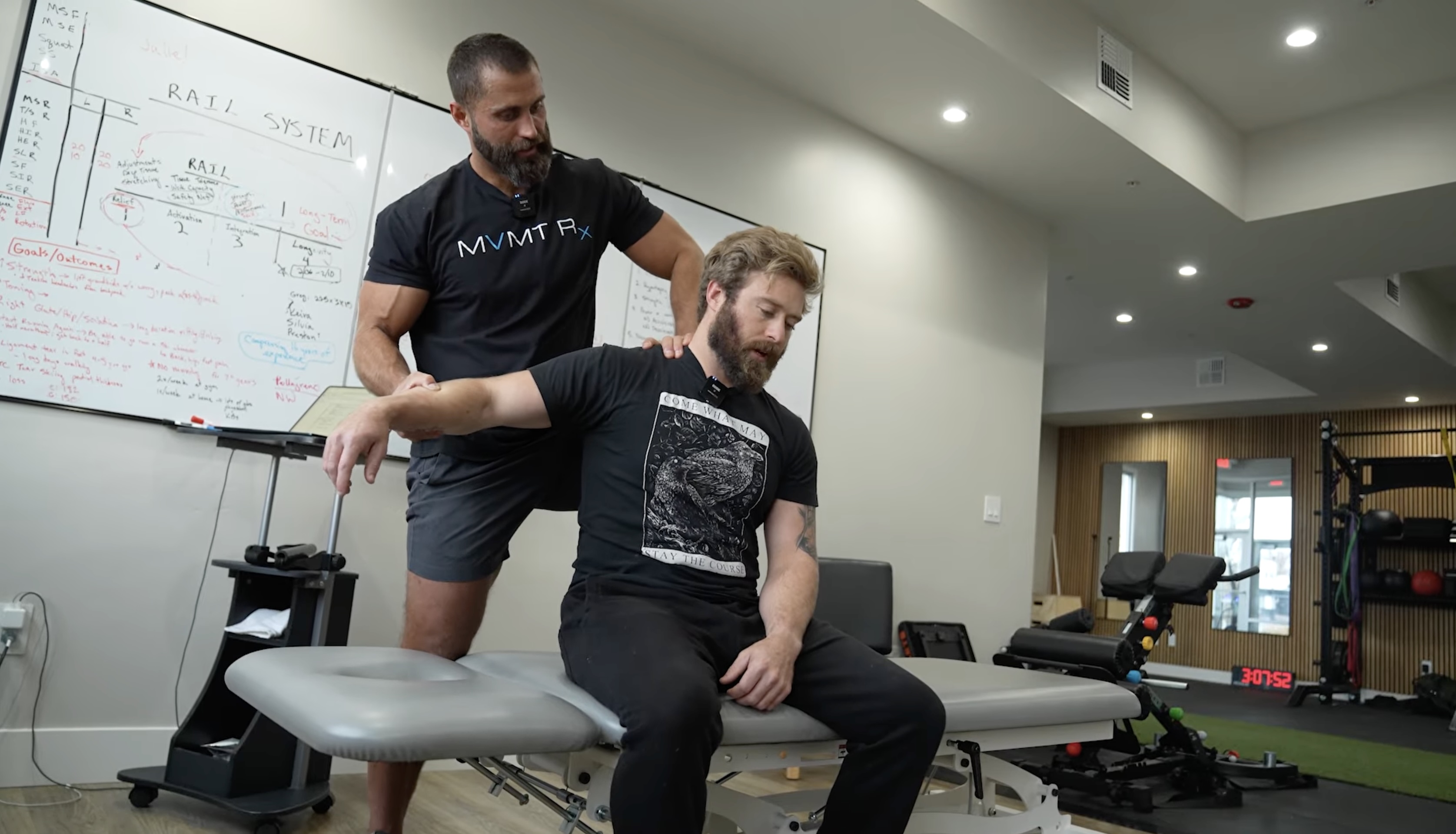 Dr. Kyle performing myofascial release therapy on a patient at MVMT Rx in Reno, NV