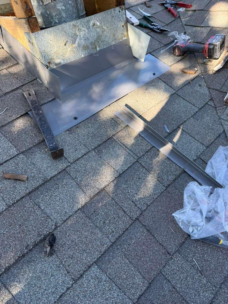 Chimney flashing detail from a TX Star service visit