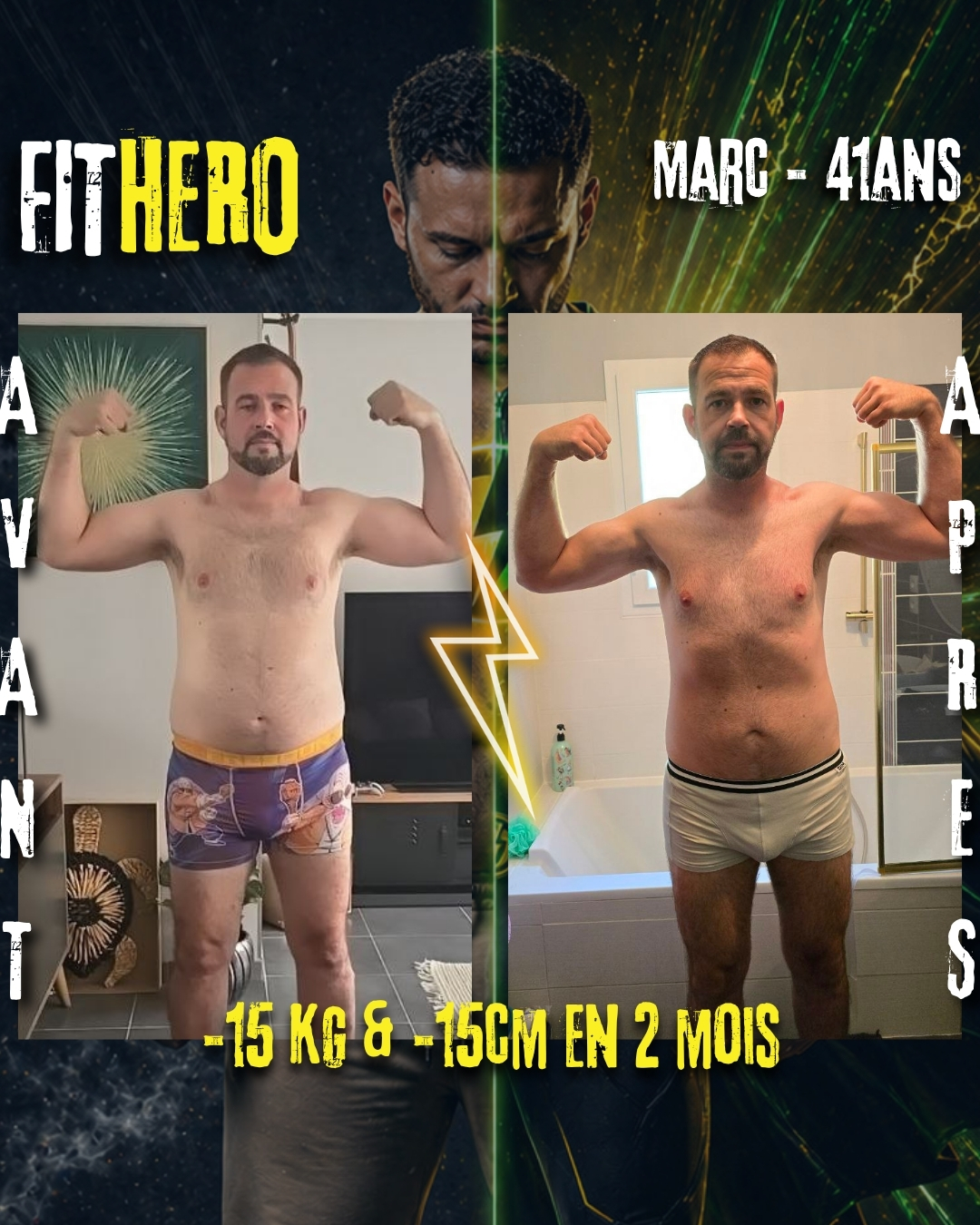 Avant-après Marc - Transformation FIT HERO