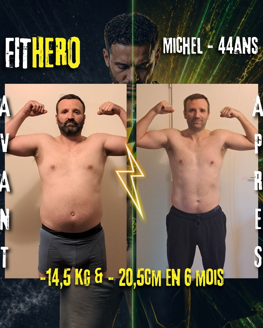Avant-après Michel - Transformation FIT HERO